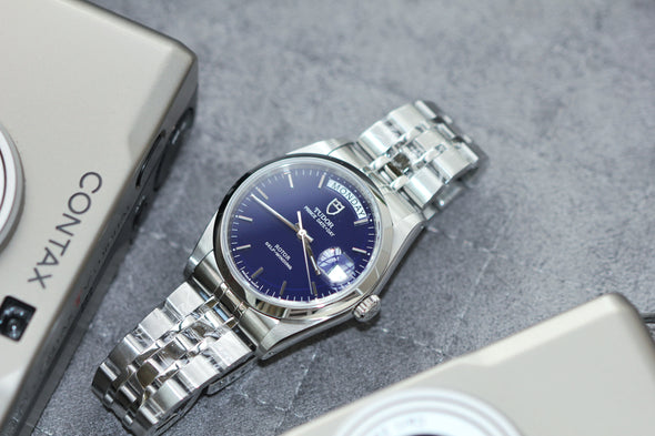 Tudor Rare Prince Date-Day 76200-0008 Blue Dial Watch