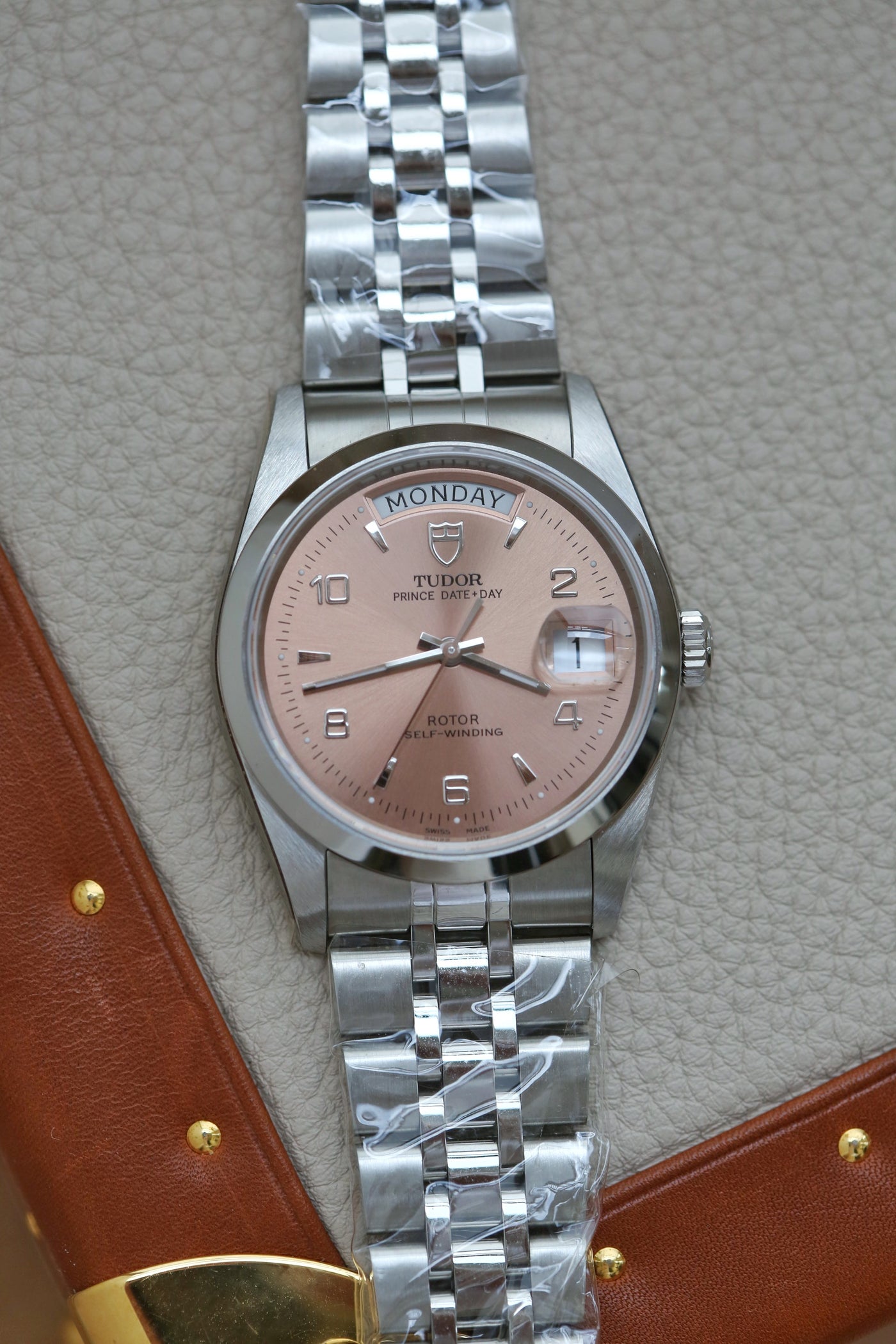 Tudor Prince Date-Day Salmon Dial Watch NOS Full-Set – Mayfair Watch