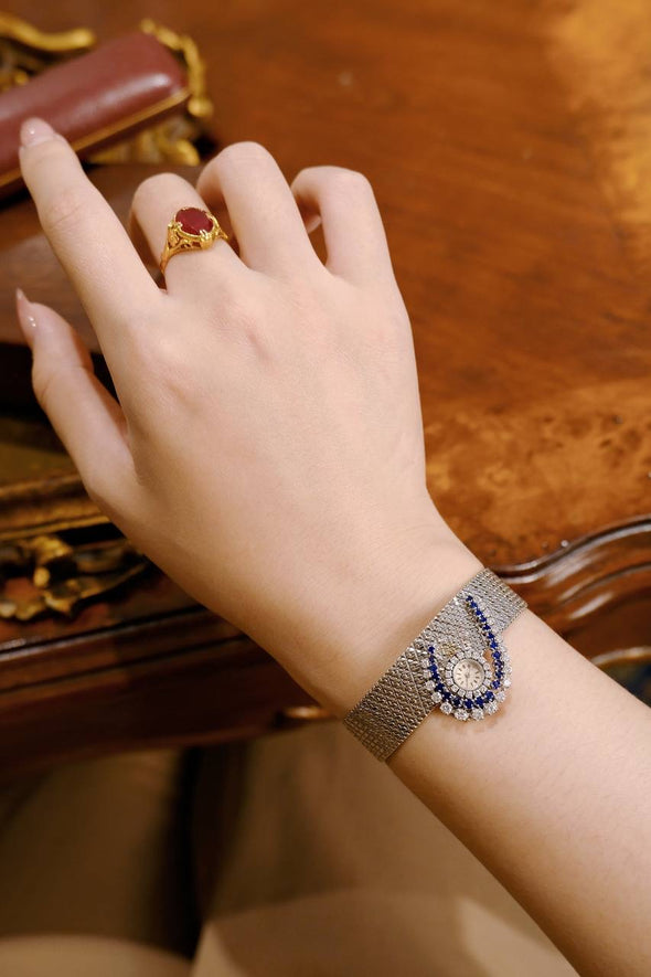 Vacheron Constantin Sapphire and Diamonds Bracelet Ladies Watch