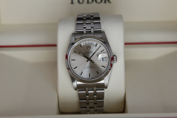 Tudor Prince Date-Day 76200 Sunburst Dial watch with box