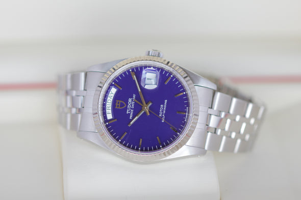 Tudor Prince Day-Date 76214 rare blue dial Watch