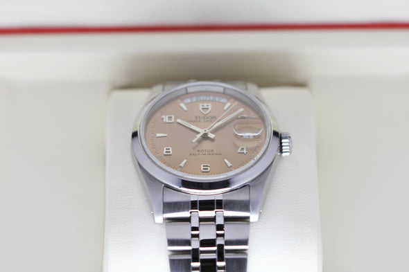 Tudor Prince Date-Day 76200 rare Salmon pink 2-4-6-8-10 dial Watch