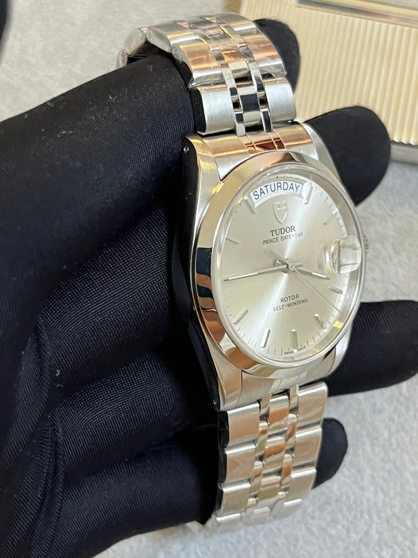 Tudor Prince Date-Day 76200 Silver Sunburst dial Watch