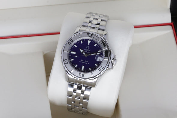 Tudor Prince Date Hydronaut rare blue dial watch