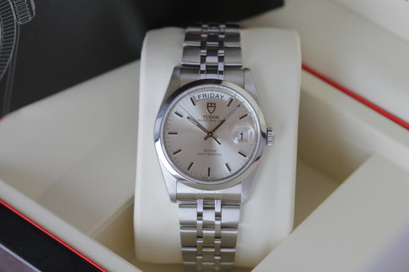 Tudor Prince Date-Day 76200 Sunburst Dial watch with box