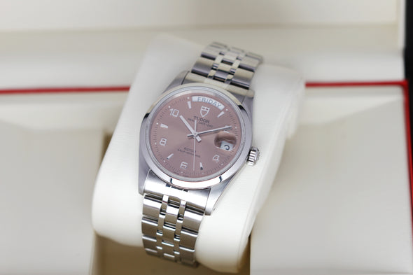 Tudor Prince Date-Day 76200 rare Salmon pink 2-4-6-8-10 dial Watch