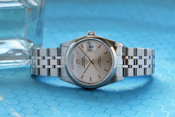 Tudor Prince Date-Day 76200 Silver Sunburst dial Watch Full-set