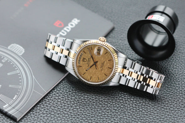 Tudor Prince Date-Day 76213 Automatic Linen Dial watch full-set 2015