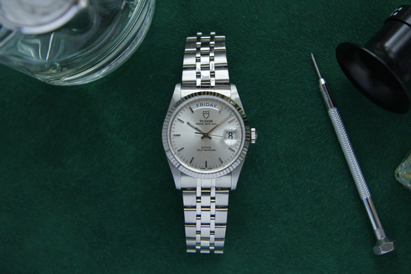 Tudor Prince Date-Day 76214 sunburst dial watch