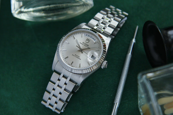 Tudor Prince Date-Day 76214 sunburst dial watch