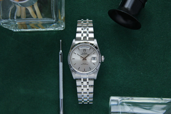 Tudor Prince Date-Day 76214 sunburst dial watch