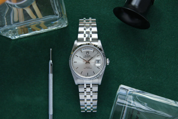 Tudor Prince Date-Day 76214 sunburst dial watch