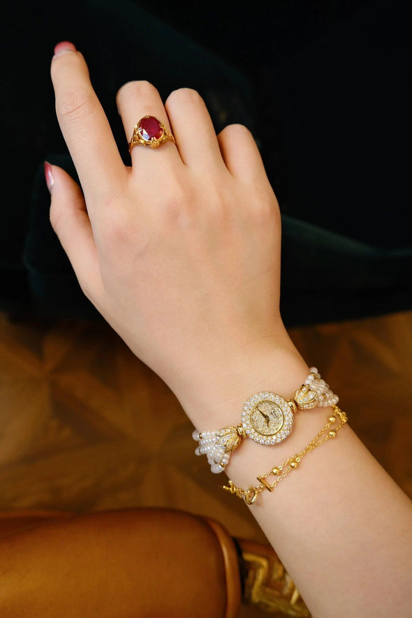 Chopard pearl and diamond watch cocktail watch