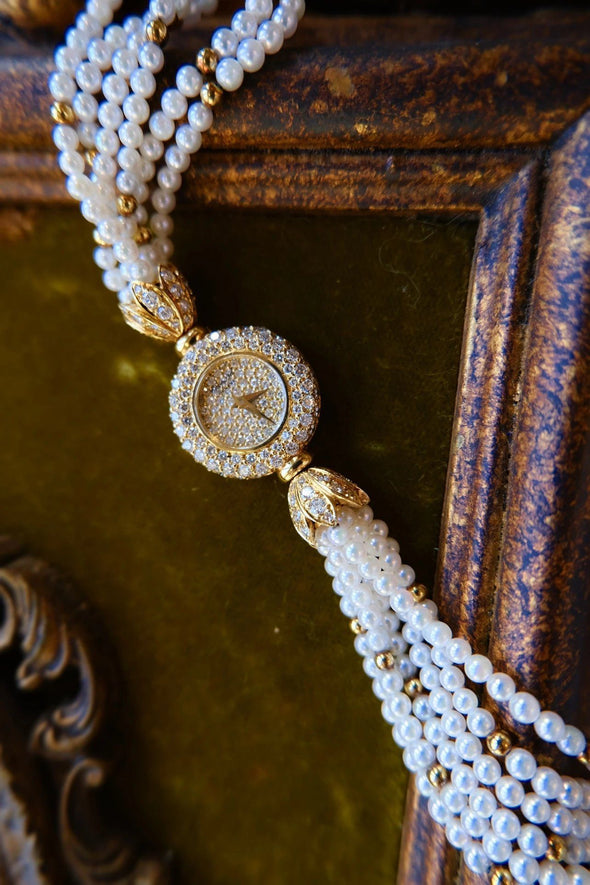 Chopard pearl and diamond watch cocktail watch