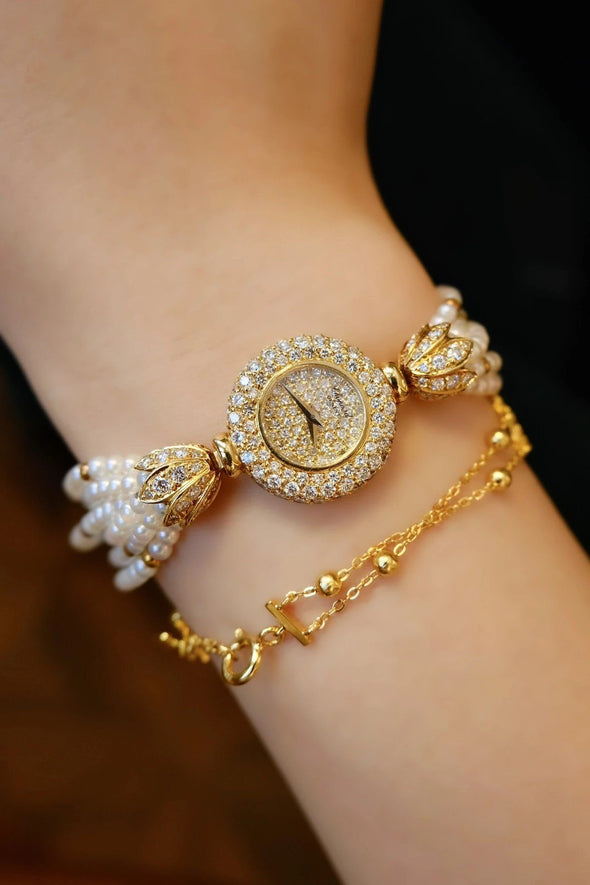 Chopard pearl and diamond watch cocktail watch