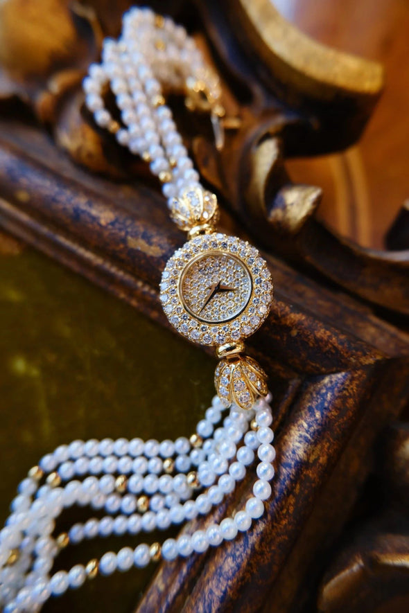 Chopard pearl and diamond watch cocktail watch