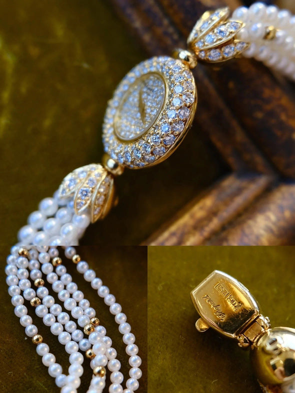 Chopard pearl and diamond watch cocktail watch