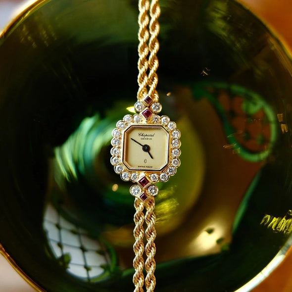 Chopard REF. 5151 Diamonds & Rubies Champagne Dial 18K YG Watch