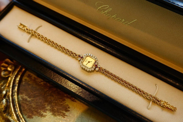Chopard REF. 5151 Diamonds & Rubies Champagne Dial 18K YG Watch