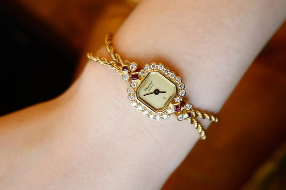Chopard REF. 5151 Diamonds & Rubies Champagne Dial 18K YG Watch