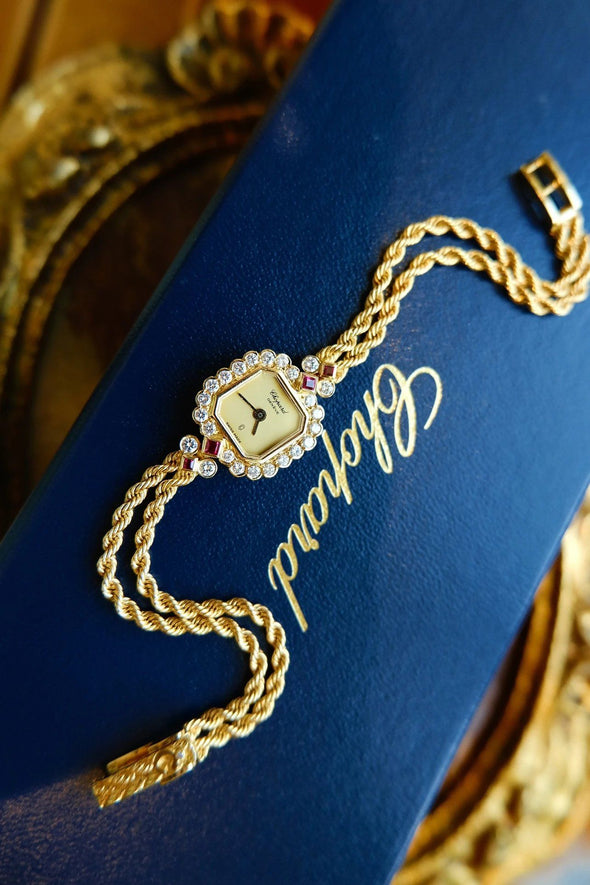 Chopard REF. 5151 Diamonds & Rubies Champagne Dial 18K YG Watch