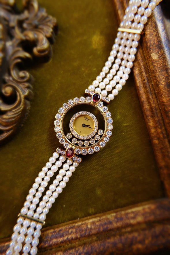 Chopard pearl and diamond watch cocktail watch