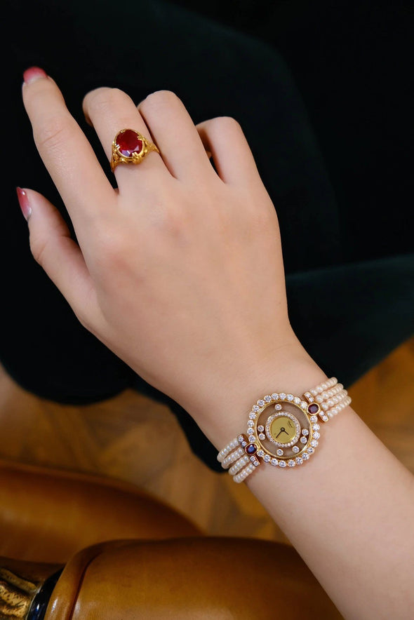 Chopard pearl and diamond watch cocktail watch