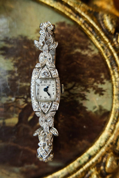 Hamilton Retro platinum cocktail ladies watch