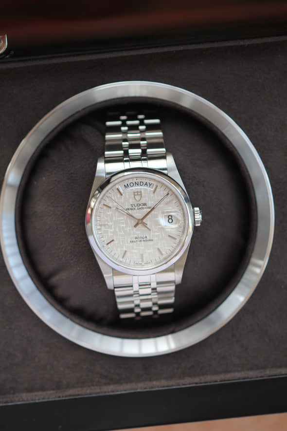 Tudor Prince Date-Day 76200 Automatic Stainless steel Men's Linen Dial Watch