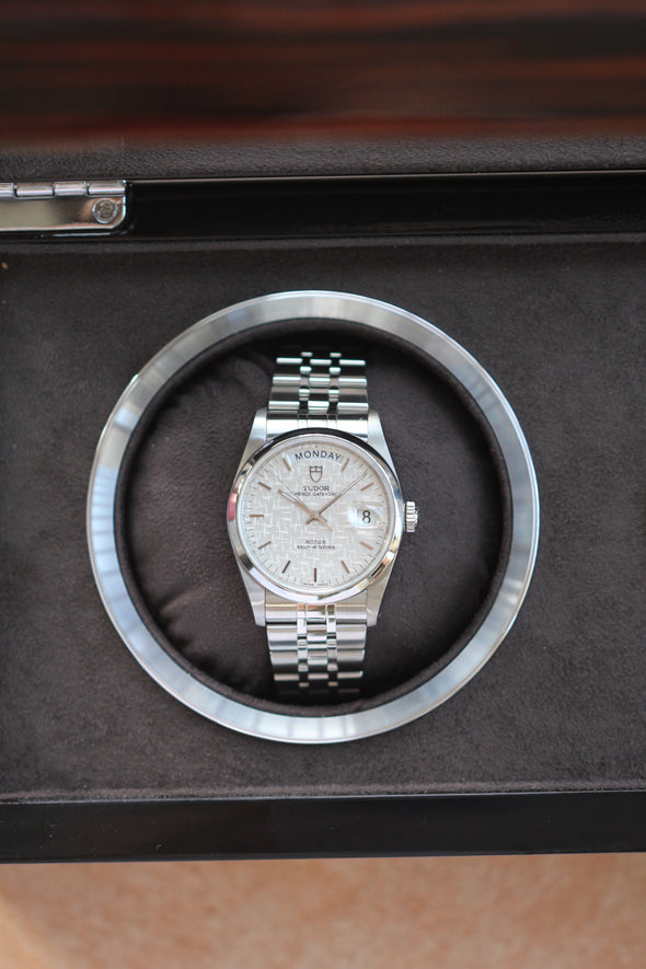 Tudor Prince Date-Day 76200 Automatic Stainless steel Men's Linen Dial Watch