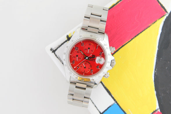 Tudor Prince Date Chronograph Tiger 79280 Daytona Rare Red Dial