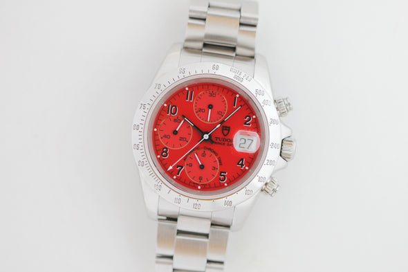 Tudor Prince Date Chronograph Tiger 79280 Daytona Rare Red Dial