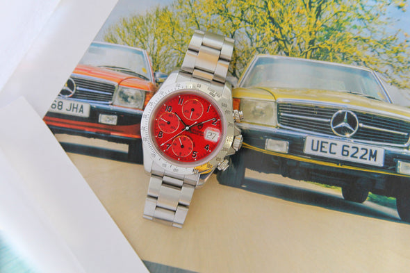 Tudor Prince Date Chronograph Tiger 79280 Daytona Rare Red Dial