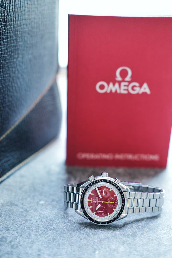 Omega Speedmaster Ferrari Grand Prix Red Dial watch Michael Schumacher racing 1996