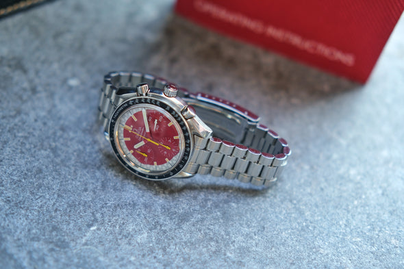 Omega Speedmaster Ferrari Grand Prix Red Dial watch Michael Schumacher racing 1996
