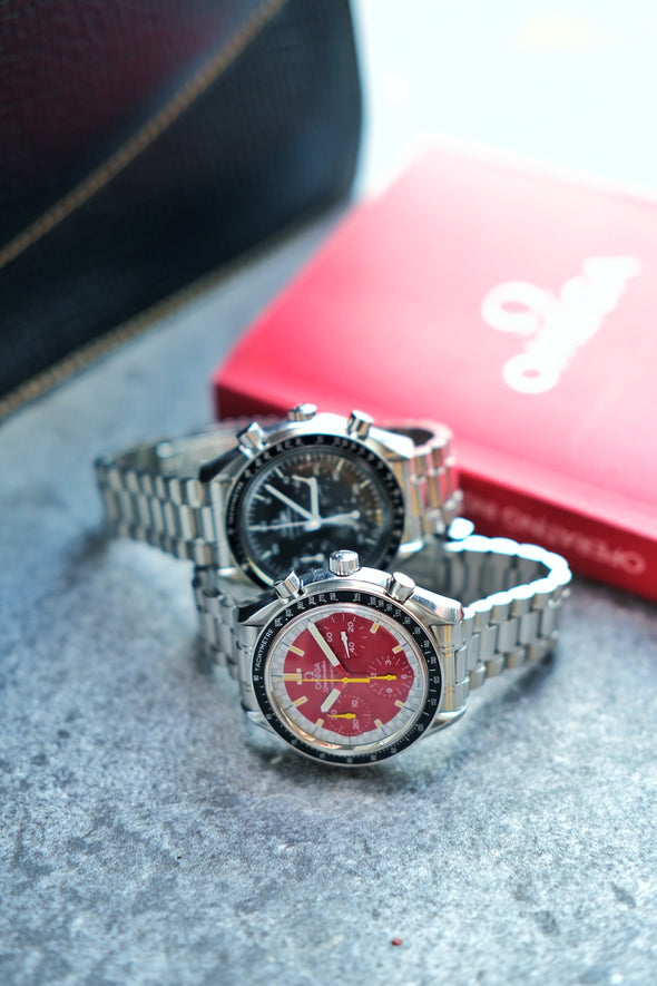 Omega Speedmaster Ferrari Grand Prix Red Dial watch Michael Schumacher racing 1996