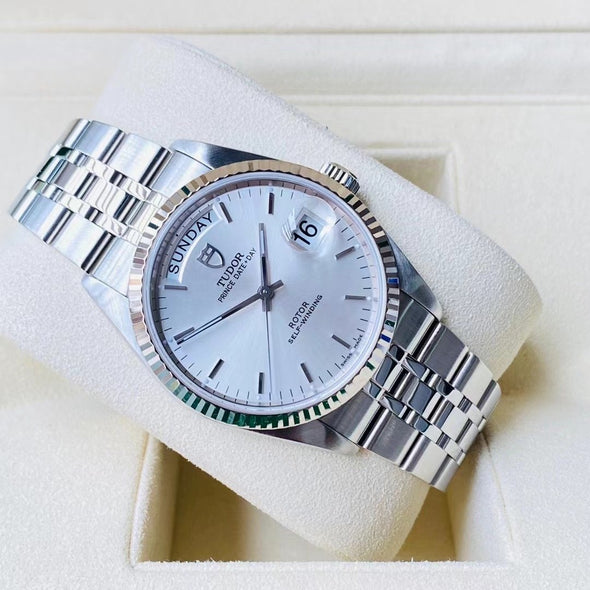 Tudor Prince Date-Day 76214 Automatic Stainless steel Men's Watch Box & Paper