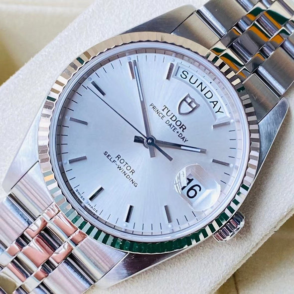 Tudor Prince Date-Day 76214 Automatic Stainless steel Men's Watch Box & Paper