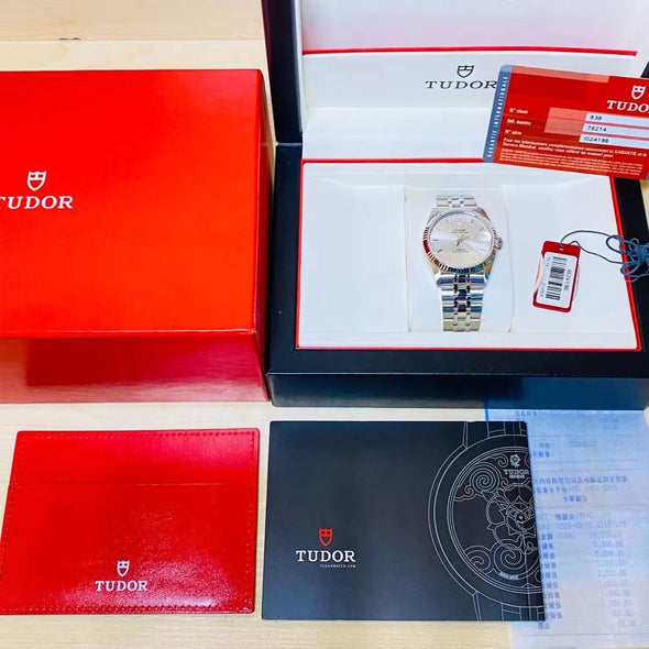 Tudor Prince Date-Day 76214 Automatic Stainless steel Men's Watch Box & Paper