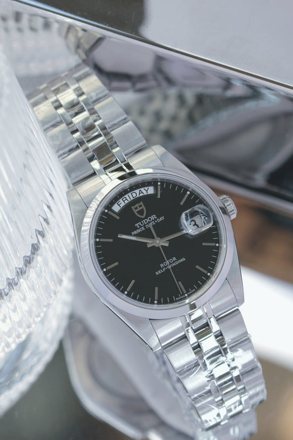 Tudor Prince Date-Day 76200 Black Dial watch with original box