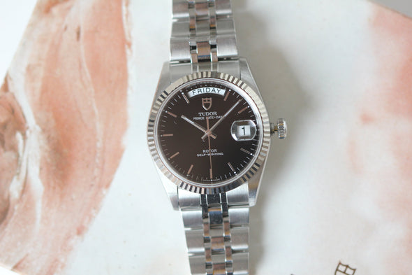 Tudor Prince Date-Day 76214 Automatic Stainless steel Men's Watch Box & Paper
