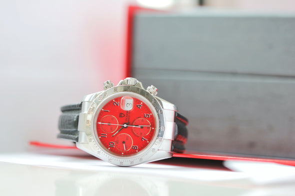 Tudor Prince Date Chronograph Tiger 79280 Daytona Rare Red Dial