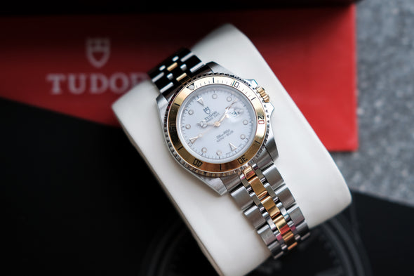 TUDOR Mini Sub Prince Date Automatic 73193 SS / YG White dial Submariner