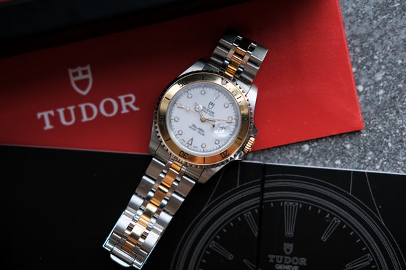 TUDOR Mini Sub Prince Date Automatic 73193 SS / YG White dial Submariner