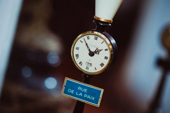 Jaeger Lecoultre 1960s Rue De La Paix Lantern Table Desk 8 Day Clock