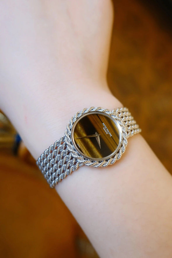 Patek Philippe Lady's Tiger Eye Stone dial diamond cocktail watch