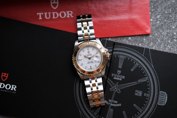 TUDOR Mini Sub Prince Date Automatic 73193 SS / YG White dial Submariner