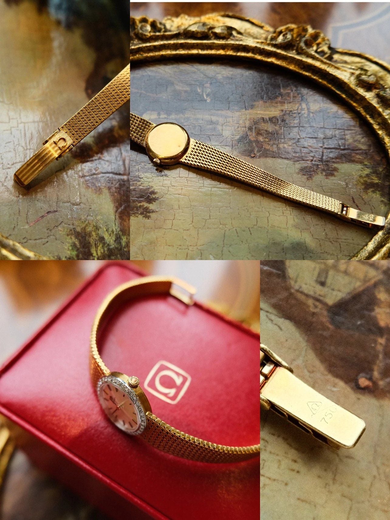 Omega 18k sale gold watch