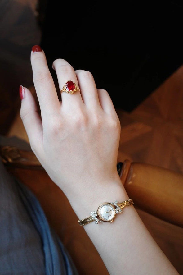 Omega 18 Karat Rose Gold vintage ladies dress watch Circa 1970s