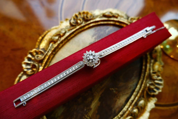 Omega Rare 14 Karat Gold vintage diamond ladies dress watch Circa 1950s